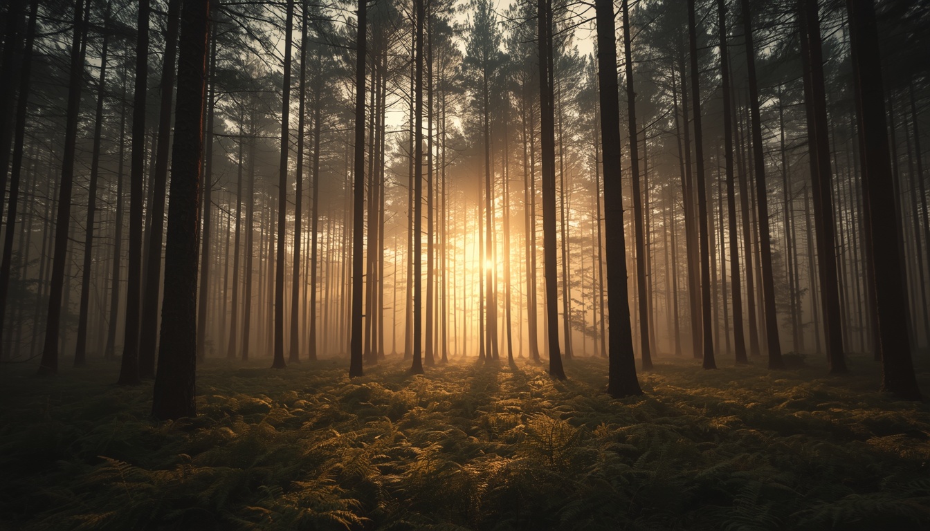 Sunlight through a forest